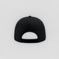 Back view of Black cotton logo cap showing the adjustable closure