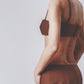 Cacao bra top styled with the matching low-waist linen maxi skirt