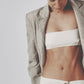 Sand beige linen cotton bra crop top for women by sý ave nüe
