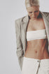 Sand beige linen cotton bra crop top for women by sý ave nüe
