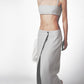 Silver linen cotton maxi skirt designed to sit low on the waist