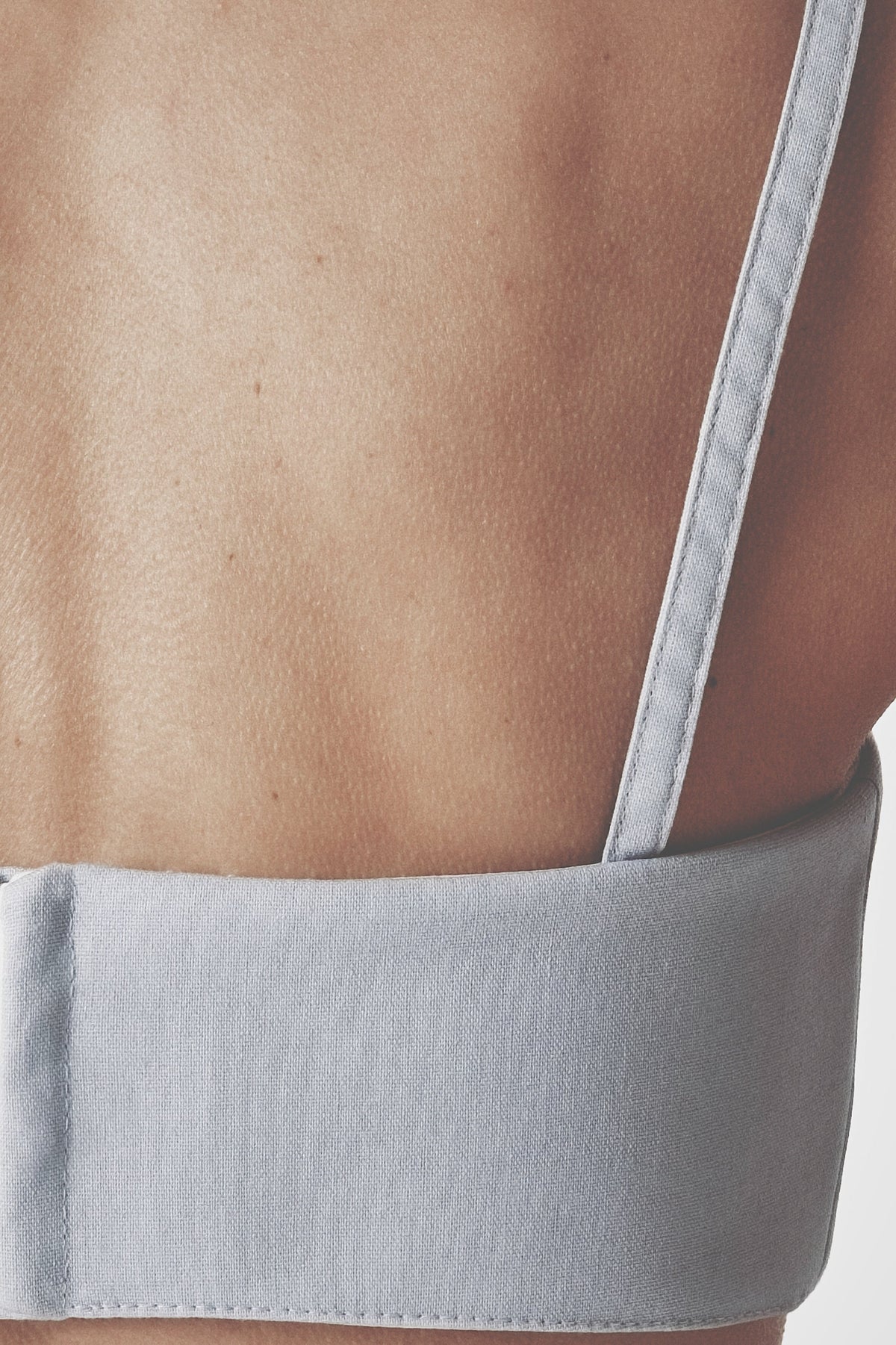 Back detail of the Sky Blue bra top showing the adjustable dual-row hook closure