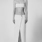White maxi skirt styled with the matching Sý Bra Top