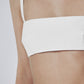 Front view of the White structured bra crop top with slim straps